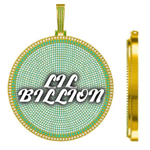CUSTOM LETTER NECKLACE 3D BIG DISC