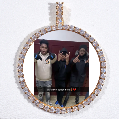 LARGE 3D CIRCLE CUSTOM PICTURE PENDANT