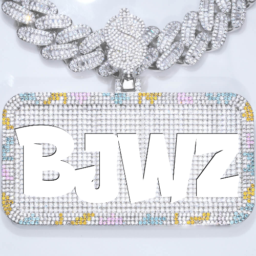 CUSTOM LETTER NECKLACE 3D COLORFUL SQUARE