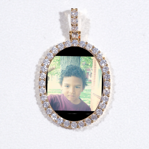 3D Oval Custom Picture Pendant
