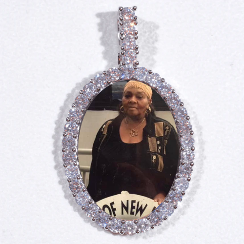 Large 3D Oval Custom Picture Pendant