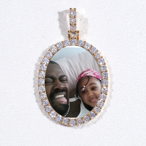 3D Oval Custom Picture Pendant