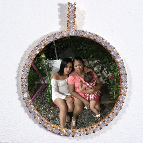 LARGE 3D CIRCLE CUSTOM PICTURE PENDANT