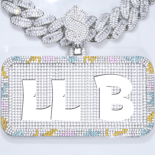 CUSTOM LETTER NECKLACE 3D COLORFUL SQUARE
