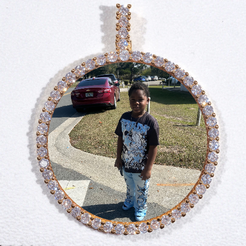 LARGE 3D CIRCLE CUSTOM PICTURE PENDANT