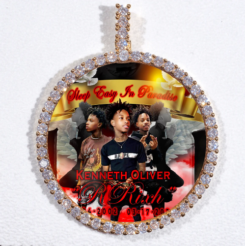 LARGE 3D CIRCLE CUSTOM PICTURE PENDANT