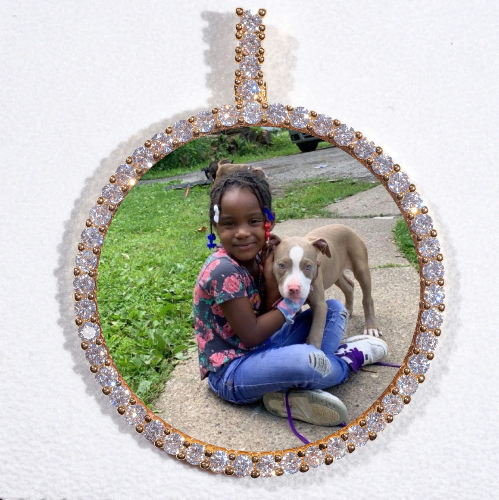LARGE 3D CIRCLE CUSTOM PICTURE PENDANT