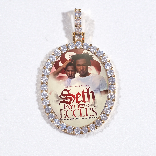 3D Oval Custom Picture Pendant