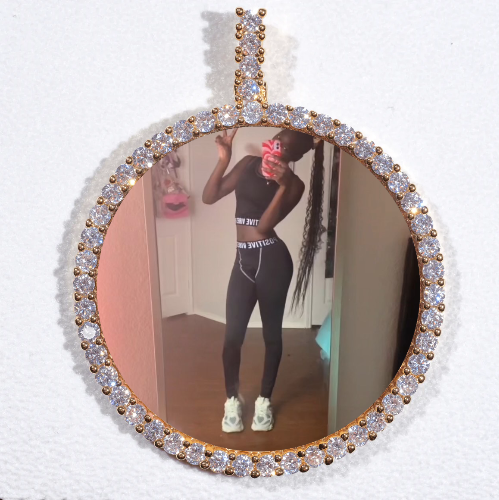 LARGE 3D CIRCLE CUSTOM PICTURE PENDANT