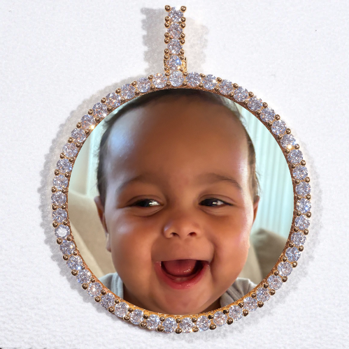 LARGE 3D CIRCLE CUSTOM PICTURE PENDANT