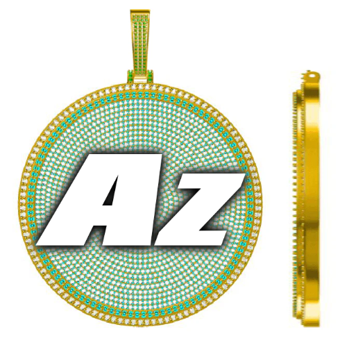CUSTOM LETTER NECKLACE 3D BIG DISC