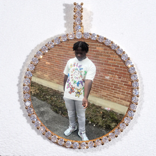 LARGE 3D CIRCLE CUSTOM PICTURE PENDANT