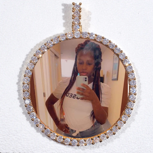 LARGE 3D CIRCLE CUSTOM PICTURE PENDANT
