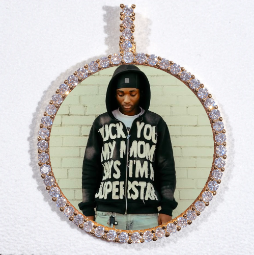 LARGE 3D CIRCLE CUSTOM PICTURE PENDANT