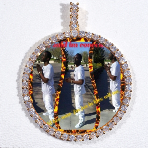 LARGE 3D CIRCLE CUSTOM PICTURE PENDANT