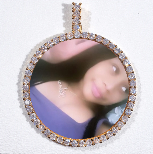 LARGE 3D CIRCLE CUSTOM PICTURE PENDANT
