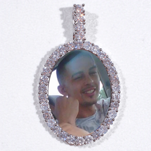 Large 3D Oval Custom Picture Pendant