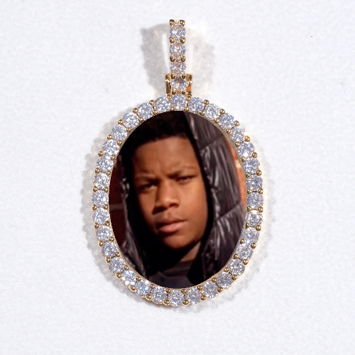 3D Oval Custom Picture Pendant