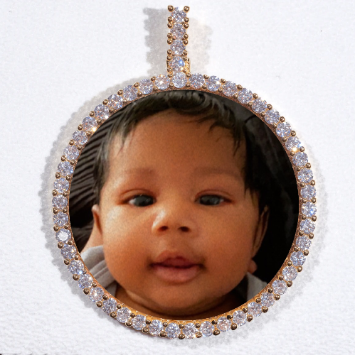 LARGE 3D CIRCLE CUSTOM PICTURE PENDANT