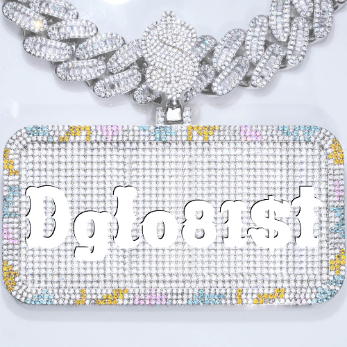 CUSTOM LETTER NECKLACE 3D COLORFUL SQUARE