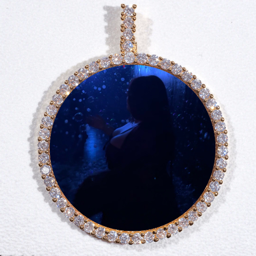 LARGE 3D CIRCLE CUSTOM PICTURE PENDANT