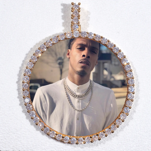 LARGE 3D CIRCLE CUSTOM PICTURE PENDANT