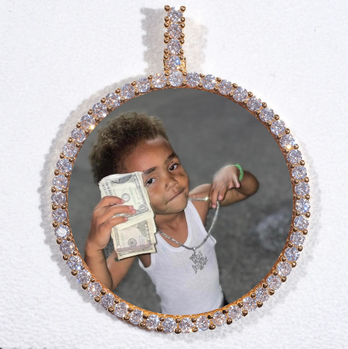 LARGE 3D CIRCLE CUSTOM PICTURE PENDANT