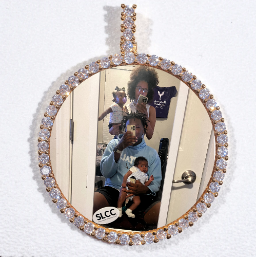 LARGE 3D CIRCLE CUSTOM PICTURE PENDANT
