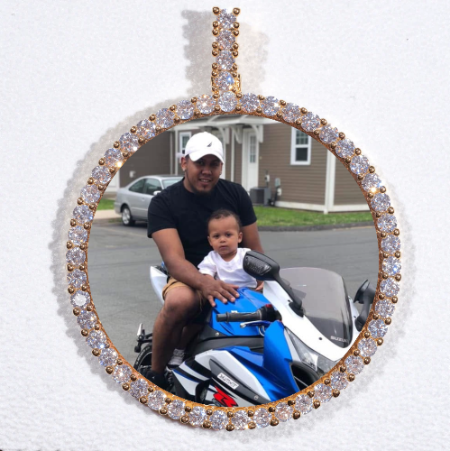 LARGE 3D CIRCLE CUSTOM PICTURE PENDANT