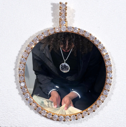LARGE 3D CIRCLE CUSTOM PICTURE PENDANT