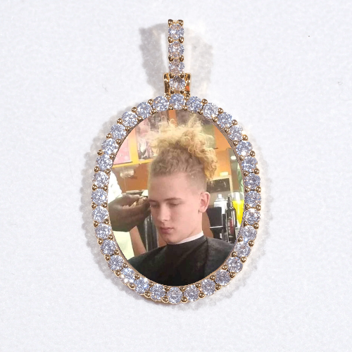 3D Oval Custom Picture Pendant