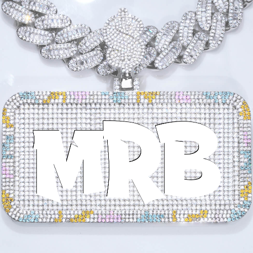 CUSTOM LETTER NECKLACE 3D COLORFUL SQUARE