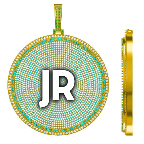 CUSTOM LETTER NECKLACE 3D BIG DISC