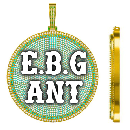CUSTOM LETTER NECKLACE 3D BIG DISC