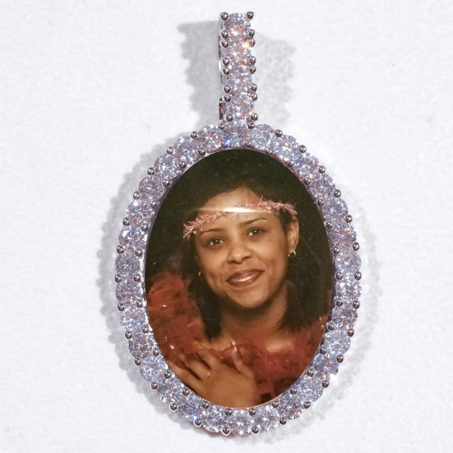 Large 3D Oval Custom Picture Pendant