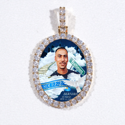 3D Oval Custom Picture Pendant