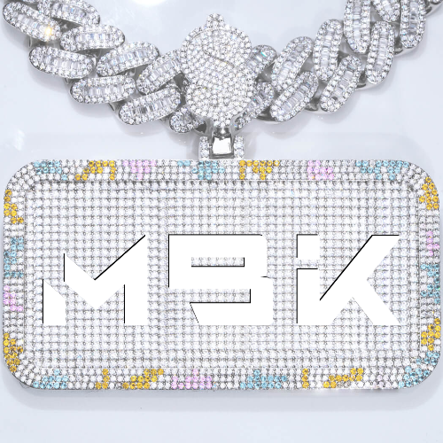 CUSTOM LETTER NECKLACE 3D COLORFUL SQUARE