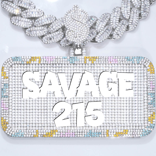 CUSTOM LETTER NECKLACE 3D COLORFUL SQUARE