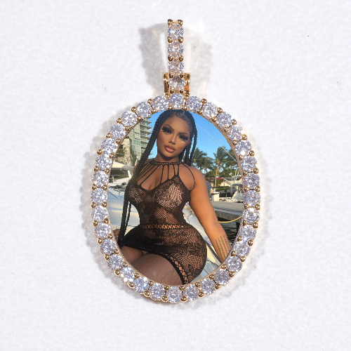 3D Oval Custom Picture Pendant