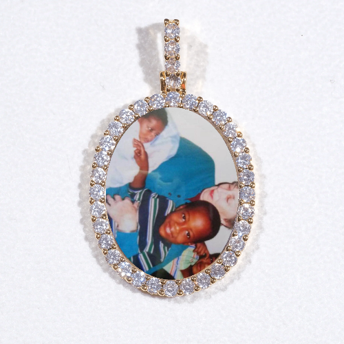3D Oval Custom Picture Pendant