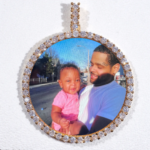 LARGE 3D CIRCLE CUSTOM PICTURE PENDANT