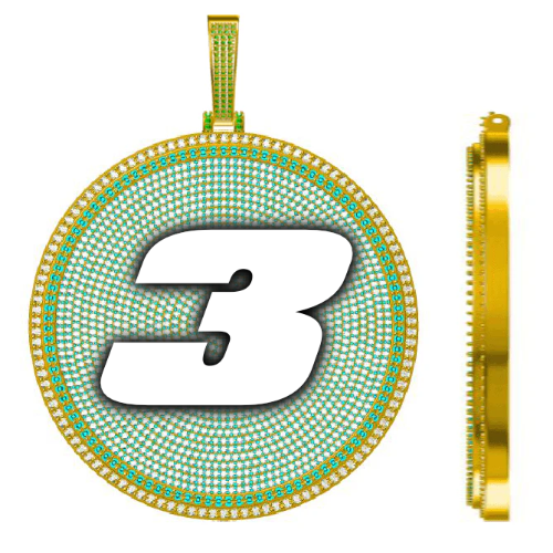 CUSTOM LETTER NECKLACE 3D BIG DISC