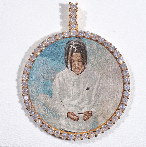 LARGE 3D CIRCLE CUSTOM PICTURE PENDANT