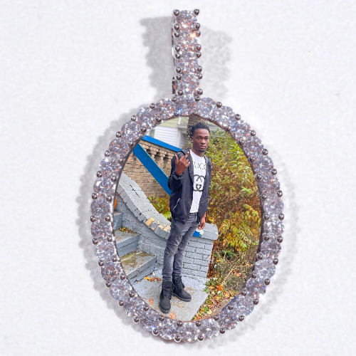 Large 3D Oval Custom Picture Pendant