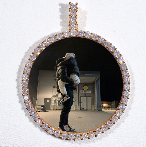 LARGE 3D CIRCLE CUSTOM PICTURE PENDANT