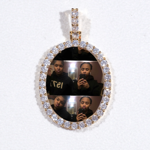 3D Oval Custom Picture Pendant