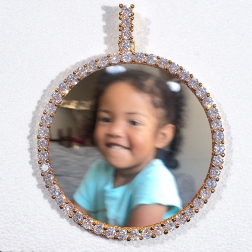 LARGE 3D CIRCLE CUSTOM PICTURE PENDANT