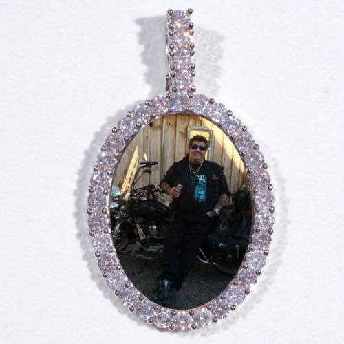 Large 3D Oval Custom Picture Pendant
