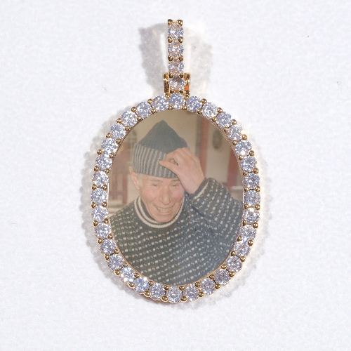 3D Oval Custom Picture Pendant