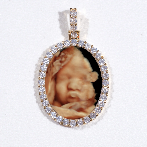 3D Oval Custom Picture Pendant